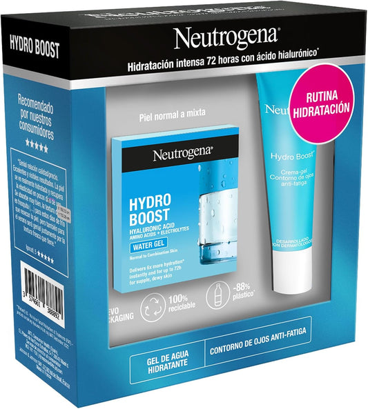 Neutrogena Rutina Hydro Boost, Gel De Agua Hidratante Facial (50 Ml) Y Contorno De Ojos (15 Ml)