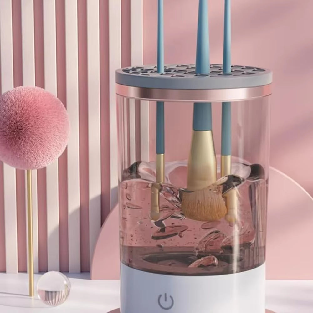 3-in-1 Automatic Electric Makeup Brush Cleaner and Holder - Quick Dry Tool for Effortless Cleaning