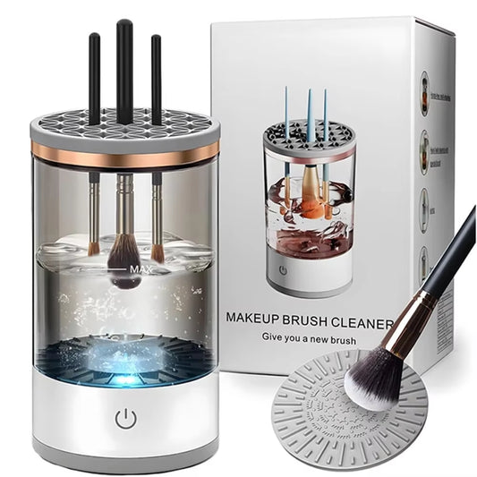 3-in-1 Automatic Electric Makeup Brush Cleaner and Holder - Quick Dry Tool for Effortless Cleaning
